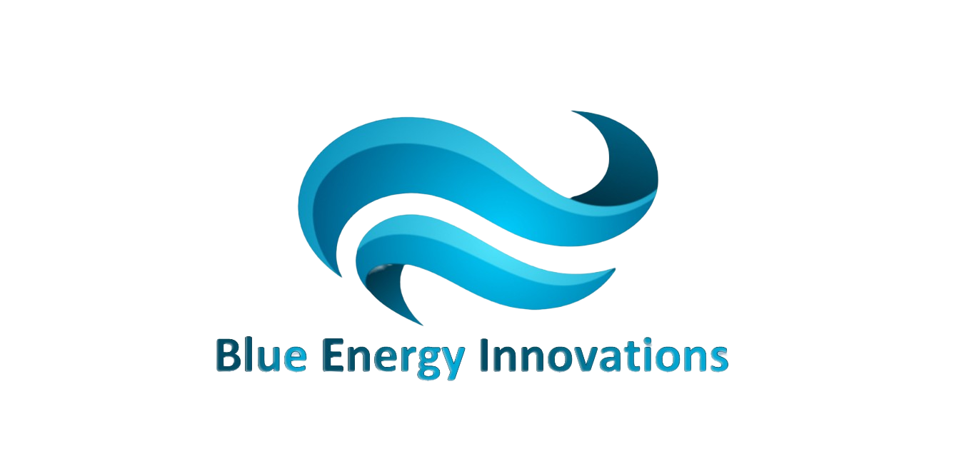 The logo of a Blue Energy Innovations company